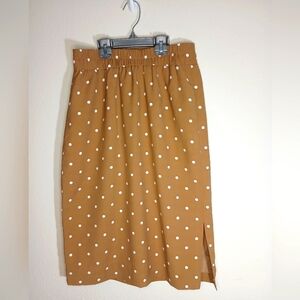 J. Crew Midi Pull-On Skirt Polka dot tan camel Size XS.